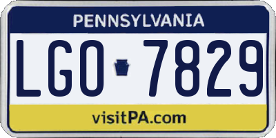 PA license plate LGO7829