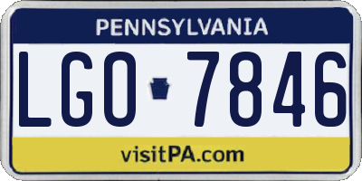 PA license plate LGO7846