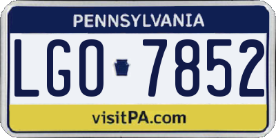 PA license plate LGO7852