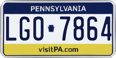 PA license plate LGO7864