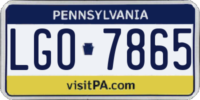 PA license plate LGO7865