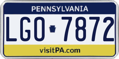 PA license plate LGO7872