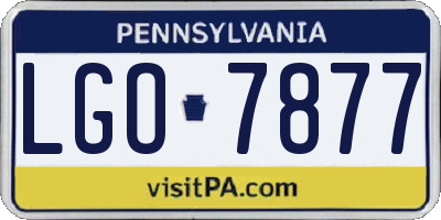 PA license plate LGO7877