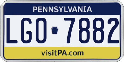 PA license plate LGO7882