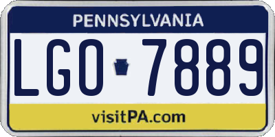 PA license plate LGO7889