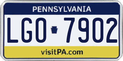 PA license plate LGO7902