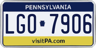 PA license plate LGO7906