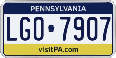 PA license plate LGO7907