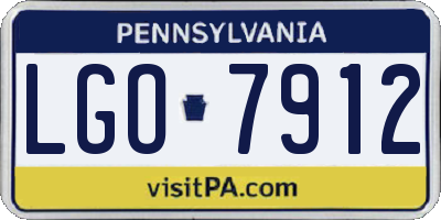 PA license plate LGO7912