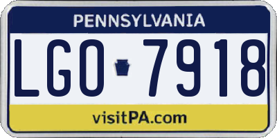 PA license plate LGO7918