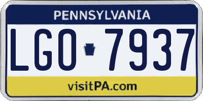 PA license plate LGO7937