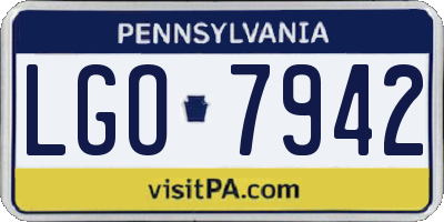PA license plate LGO7942