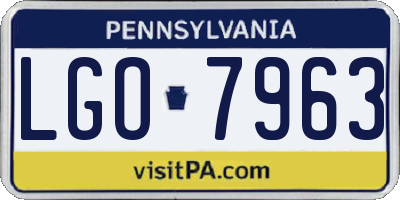 PA license plate LGO7963