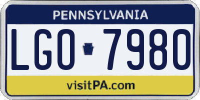 PA license plate LGO7980