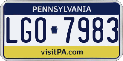 PA license plate LGO7983