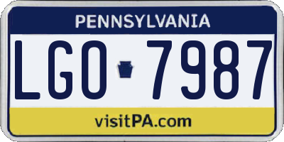 PA license plate LGO7987
