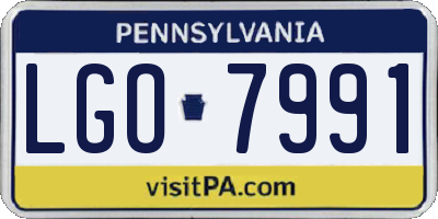 PA license plate LGO7991