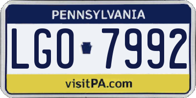PA license plate LGO7992