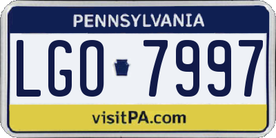 PA license plate LGO7997