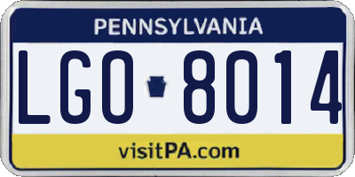 PA license plate LGO8014