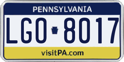 PA license plate LGO8017