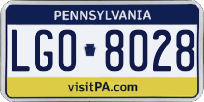 PA license plate LGO8028