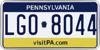 PA license plate LGO8044