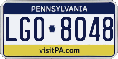 PA license plate LGO8048