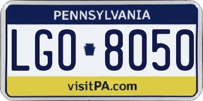 PA license plate LGO8050