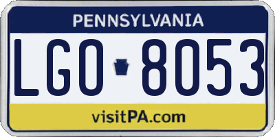 PA license plate LGO8053