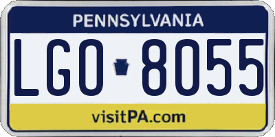 PA license plate LGO8055