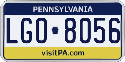 PA license plate LGO8056