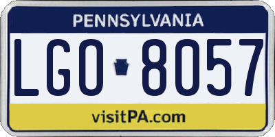 PA license plate LGO8057