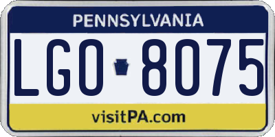 PA license plate LGO8075