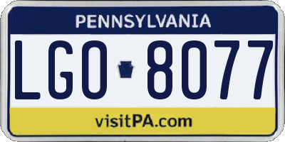 PA license plate LGO8077