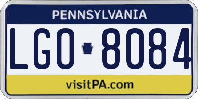 PA license plate LGO8084