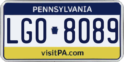 PA license plate LGO8089