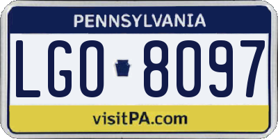 PA license plate LGO8097