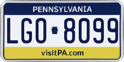 PA license plate LGO8099
