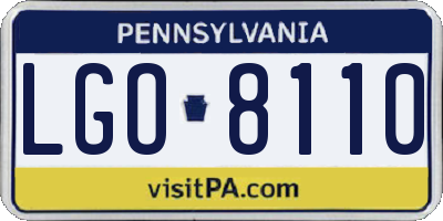PA license plate LGO8110