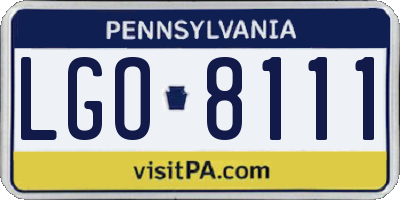 PA license plate LGO8111