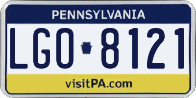 PA license plate LGO8121