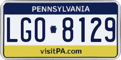 PA license plate LGO8129