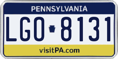 PA license plate LGO8131