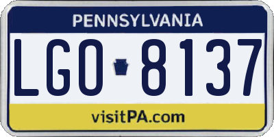 PA license plate LGO8137
