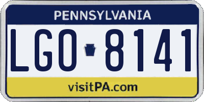 PA license plate LGO8141