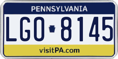 PA license plate LGO8145