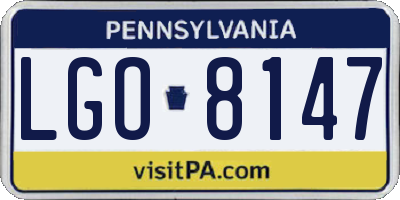 PA license plate LGO8147