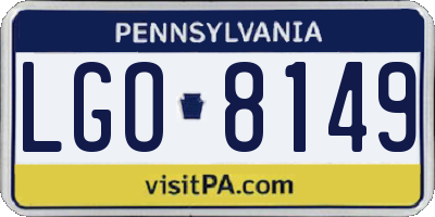 PA license plate LGO8149