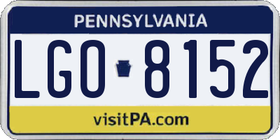 PA license plate LGO8152